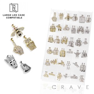 72PCS OF ASSORTED HIP HOP PENDANT WITH CHAINS INSERT PANEL